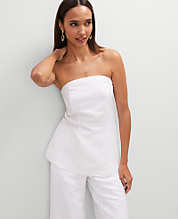 Strapless Linen Blend Tunic Top carousel Product Image 1