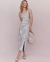 Knotted Linen Blend Pencil Skirt carousel Product Image 5