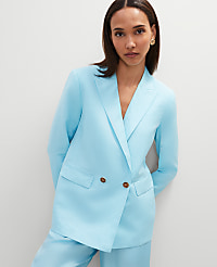 The Relaxed Double Breasted Blazer in Linen Blend carousel Product Image 1