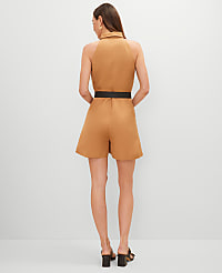 Belted Linen Blend Romper carousel Product Image 2