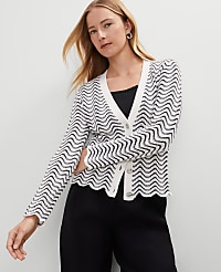 Scalloped V-Neck Cardigan carousel Product Image 1