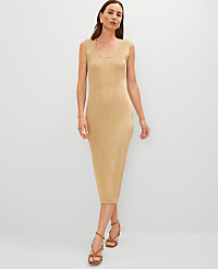 Ribbed Metallic Midi Dress carousel Product Image 1