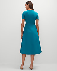 Mixed Media Flare Midi Dress carousel Product Image 2