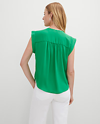 Pintucked Cap Sleeve Top carousel Product Image 2
