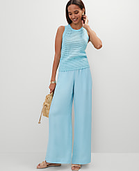 The Pull-On Wide Leg Pant in Satin carousel Product Image 1
