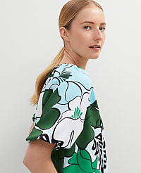 Petite Tropical Bubble Hem Blouse carousel Product Image 3