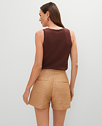 The Side Zip Short in Metallic Tweed carousel Product Image 2