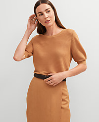 Linen Blend Crew Neck Sweater carousel Product Image 1