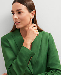 The Shorter One Button Blazer in Linen Blend carousel Product Image 3