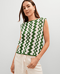 Geo Crochet Sweater Shell carousel Product Image 1