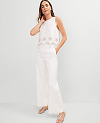 Studio Collection Embroidered Linen Blend Tank Top carousel Product Image 4