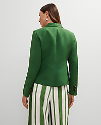 The Shorter One Button Blazer in Linen Blend carousel Product Image 2