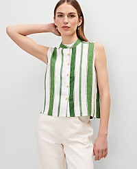 Petite Striped Linen Tank Top carousel Product Image 3