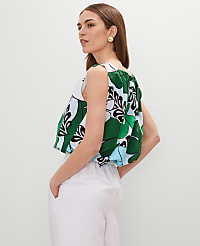 Floral Gathered Bubble Hem Top carousel Product Image 2