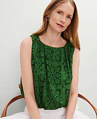 Eyelet Bubble Hem Top carousel Product Image 1