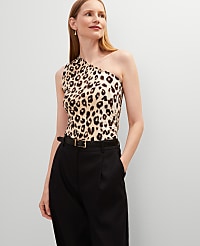 Animal Print One Shoulder Top carousel Product Image 1