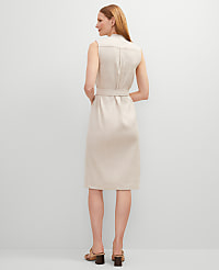 Belted Linen Blend Shirtdress carousel Product Image 2