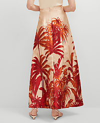 Studio Collection Silk Maxi Skirt in Tropical Print carousel Product Image 3