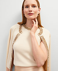 Studio Collection Sequin Trimmed Open Cardigan carousel Product Image 3