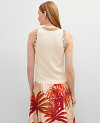 Studio Collection Sequin Trimmed Sweater Shell carousel Product Image 2