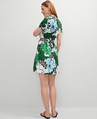 Floral Belted Split Neck Dress carousel Product Image 2