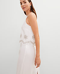 Studio Collection Embroidered Linen Blend Tank Top carousel Product Image 5