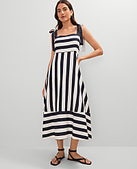 Weekend Collection Striped Linen Blend Midi Dress carousel Product Image 4
