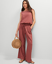 Weekend Linen Blend Bubble Hem Top carousel Product Image 4