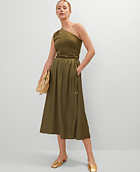 Petite Side-Tie Midi Skirt carousel Product Image 1