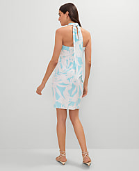 Petite Linen Blend Halter Sheath Dress carousel Product Image 2