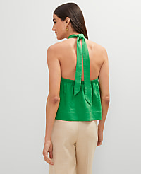 Petite Linen Blend Halter Top carousel Product Image 2