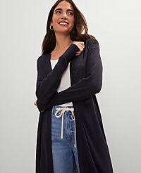 Weekend Collection Linen Blend Duster Sweater carousel Product Image 3