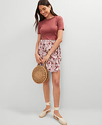 Weekend Collection Floral Linen Blend Wrap Skirt carousel Product Image 3