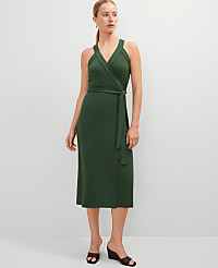 Petite Halter Wrap Midi Dress carousel Product Image 1