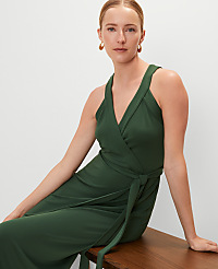 Petite Halter Wrap Midi Dress carousel Product Image 3