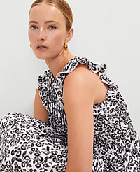 Petite Floral Ruffle Midi Dress carousel Product Image 3
