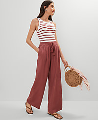 Weekend Easy Fit Wide-Leg Pant in Linen Blend carousel Product Image 1