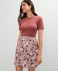 Weekend Collection Floral Linen Blend Wrap Skirt carousel Product Image 1