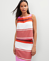 Striped Linen Blend Tank Top carousel Product Image 3