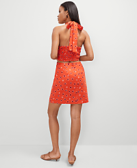 Geo Linen Blend Halter Sheath Dress carousel Product Image 2