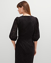 Petite Eyelet Puff Sleeve Blouse carousel Product Image 2