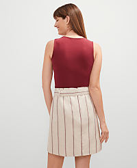 Pinstripe Belted Wrap Skirt carousel Product Image 2