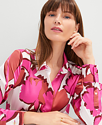 Floral Satin Essential Shirt carousel Product Image 3