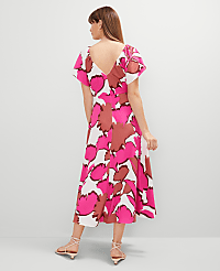 Petite Floral Flutter Sleeve Midi Dress carousel Product Image 2