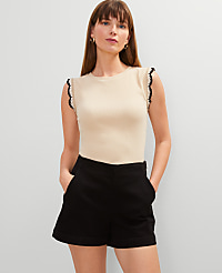 Crochet Trim Ribbed Top carousel Product Image 1