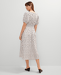 Floral Smocked Puff Sleeve Midi Dress carousel Product Image 2