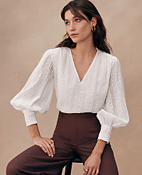 Embroidered V-Neck Popover carousel Product Image 5