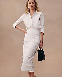 Embroidered Column Midi Skirt carousel Product Image 4