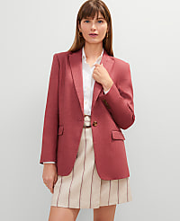 The Petite Longline Blazer in Linen Blend carousel Product Image 1