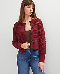 Pointelle Textured Cardigan carousel Product Image 1